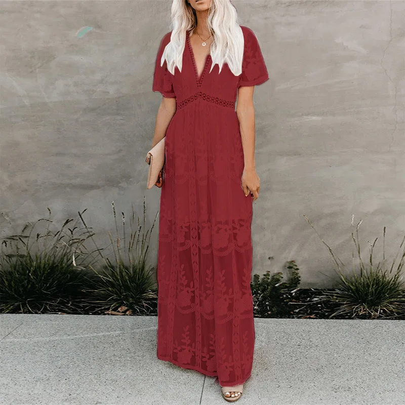 Side Split Fork Sexy Maxi Dress 
