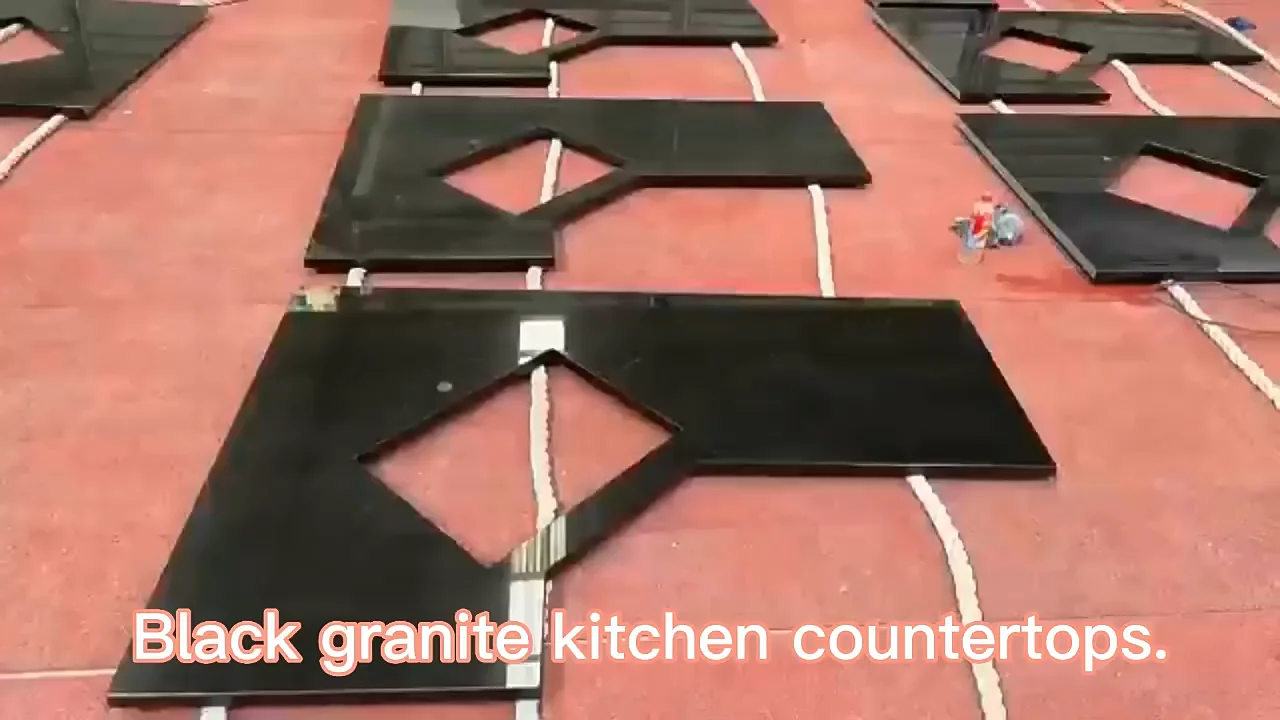 Absolute Black Marble Or Granite Stone Ready Made Prefab Kitchen Island