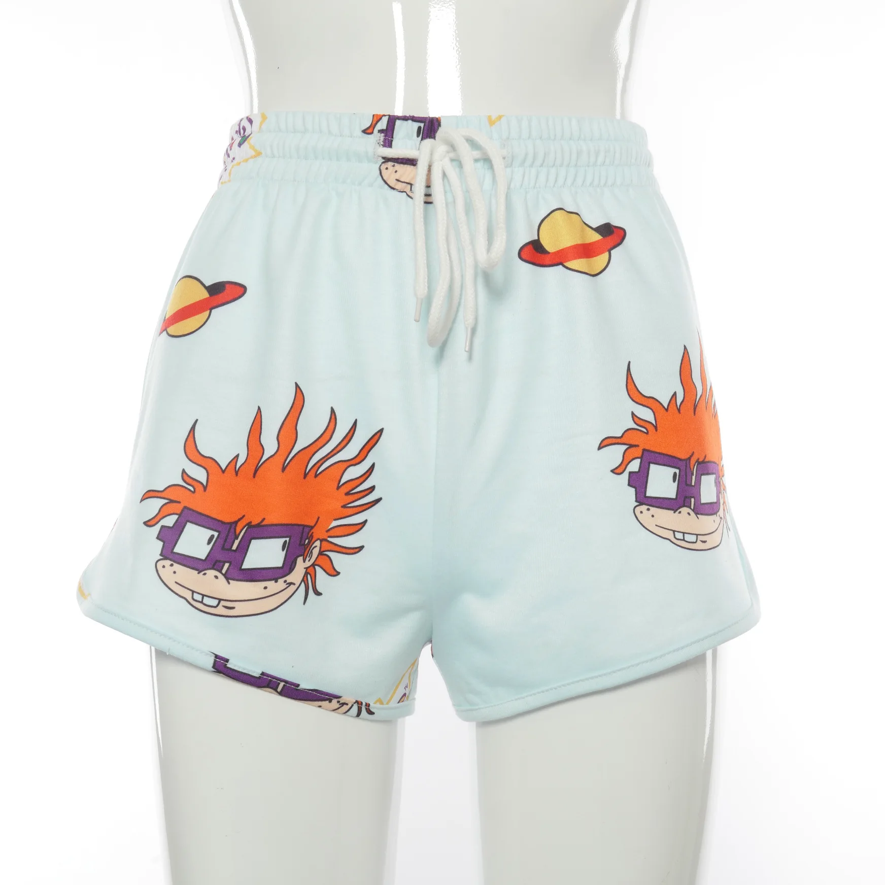 Cartoon Print Drawstring Booty Shorts 2021 - Buy Cartoon Print ...