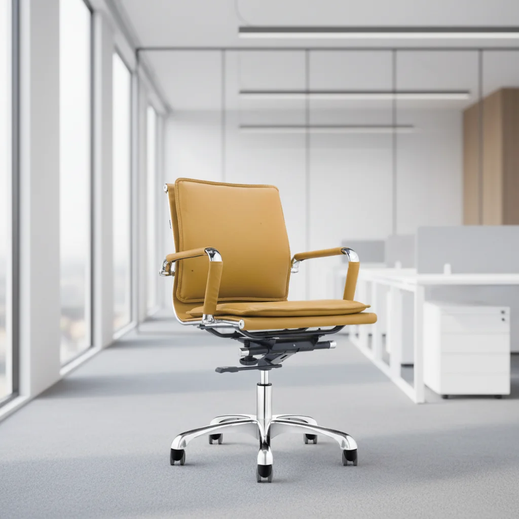 Modern Ergonomic Leather Executive Chair with Adjustable Height and Comfortable Back Support 2