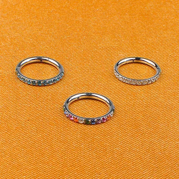 Body Piercing Jewelry Round Jewelry ASTM F136 Titanium Round Shape Mix Colors Zircon Stone Jewellery Gift
