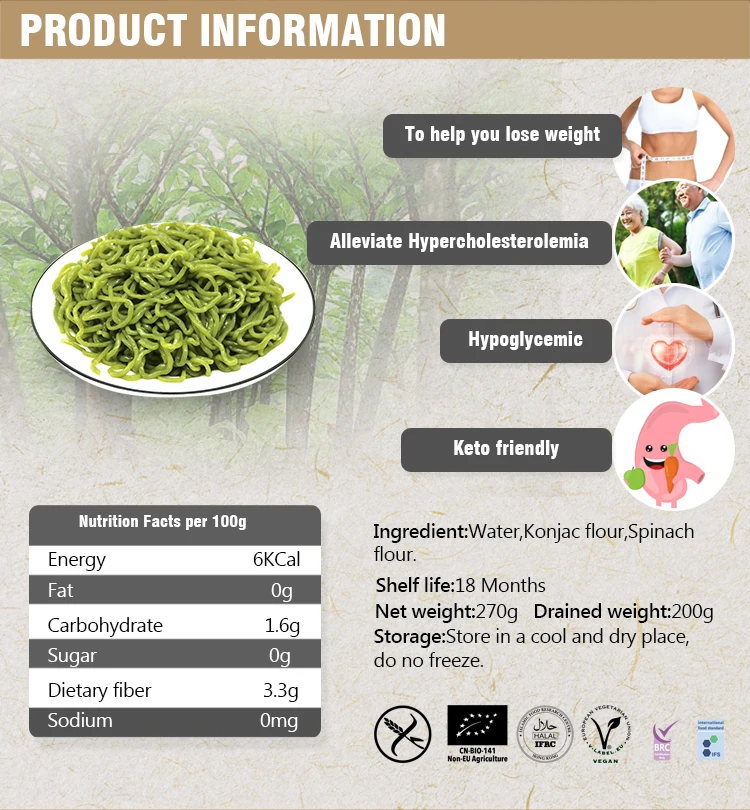 Wholesale Slim Noodle Pasta Konjac Shirataki Noodles Bulk Konjac Spinach Noodles Buy Konjac