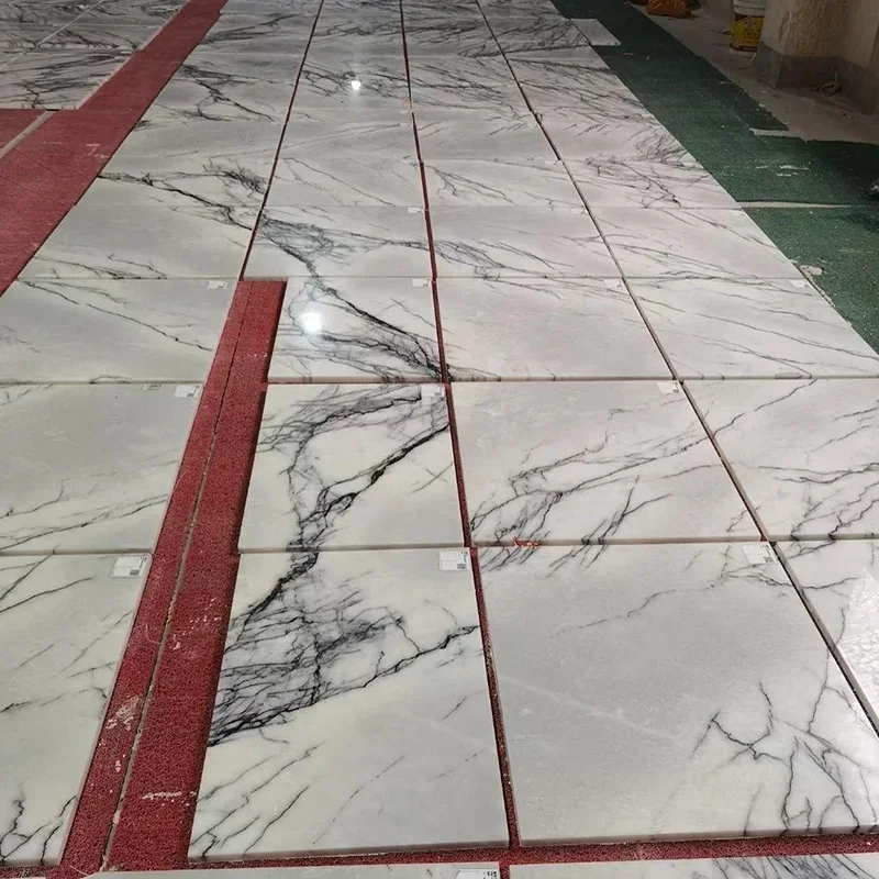 Wysokiej jakości liliowo-biała płyta marmurowa na podłogę i ściany, biały marmur z fioletowymi żyłkami