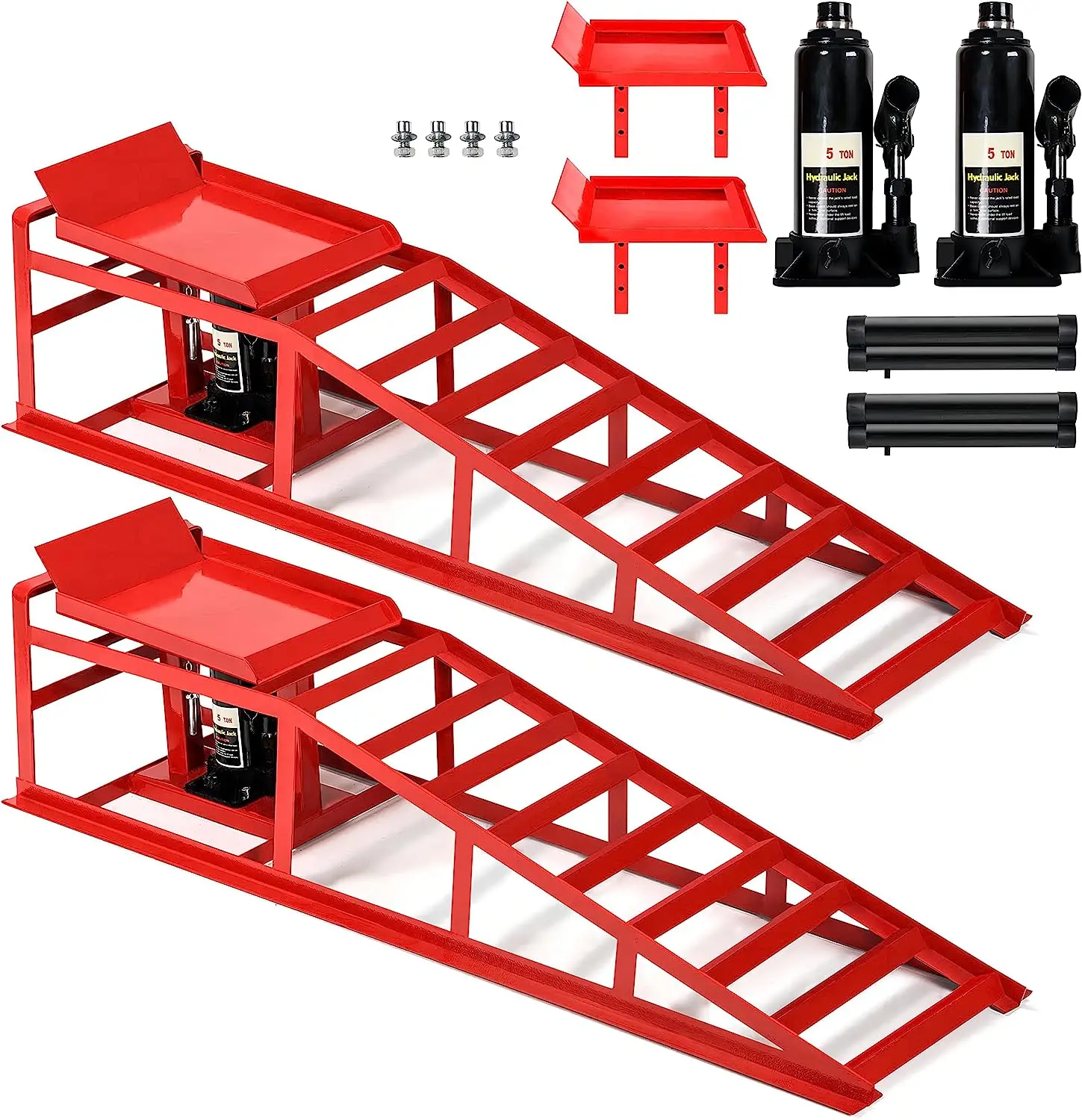 Heavy Duty Hydraulic Lifting Jack Vehicle Ramps Loading 5t Capacity ...