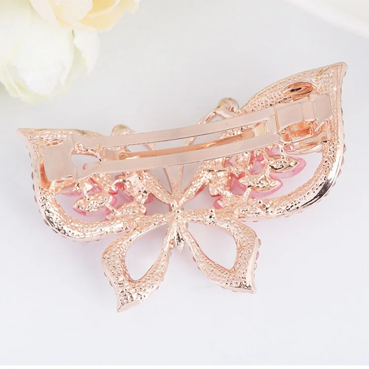 Colorful Crystal Spring Hair Clip Luxury Diamond Alloy Hairpin Sweet ...