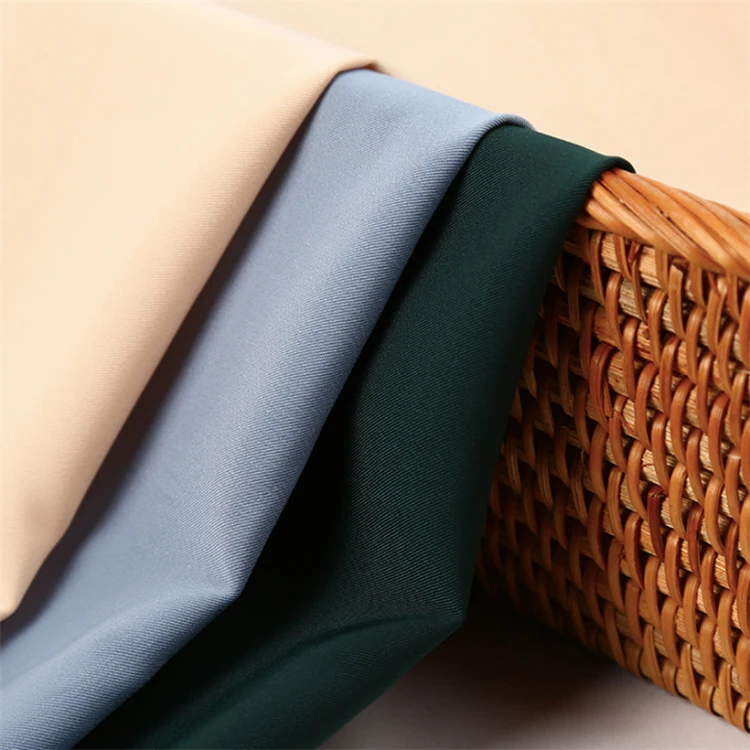 150D Filament Four-Sided Elastic Twill 100Polyester Lightweight Fabric Silk for Suit Jacket