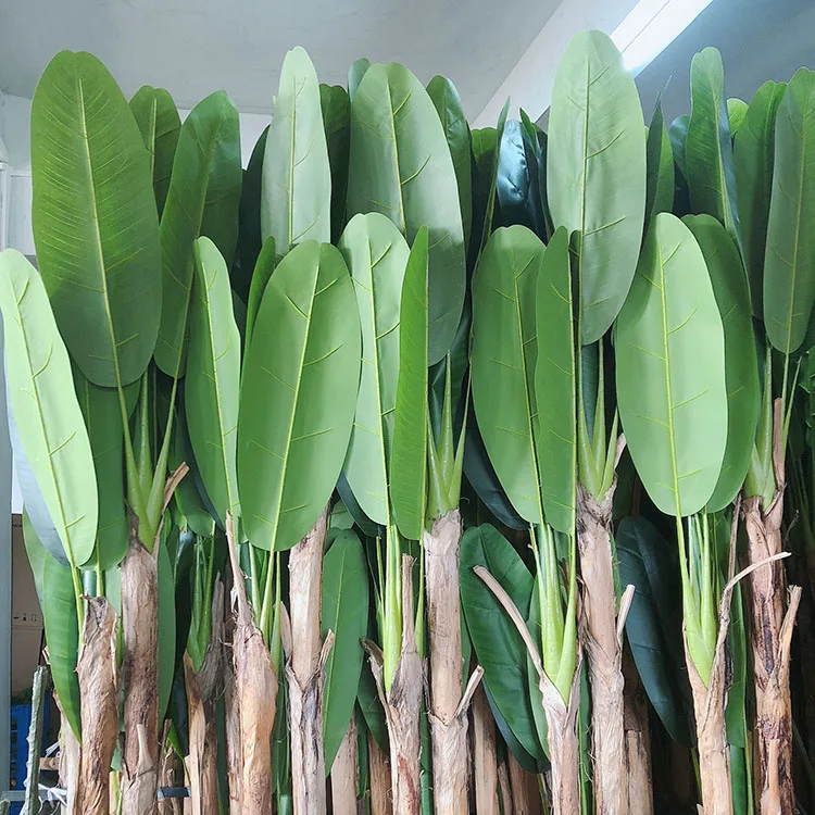2 Poles 150cm Faux Banana Plants Indoor Artificial Banana Tree For Home