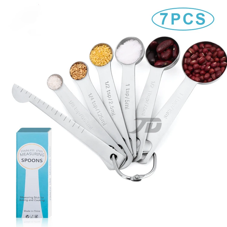 Measuring Tool Spoons Ruler 7pcs Teaspoon Cooking Kitchenware