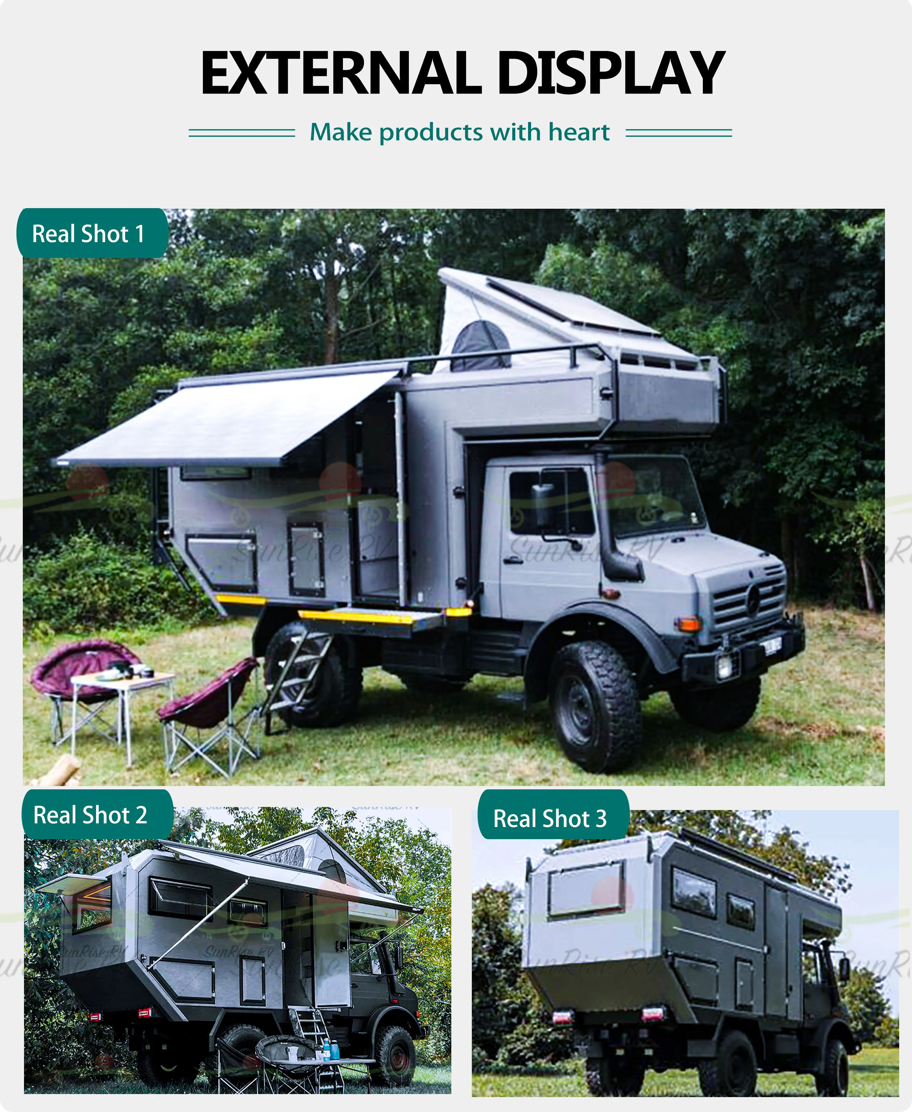 Sunrise RV Fiberglass Off-Road Truck Bed Camper Luxury Pop up Truck ...