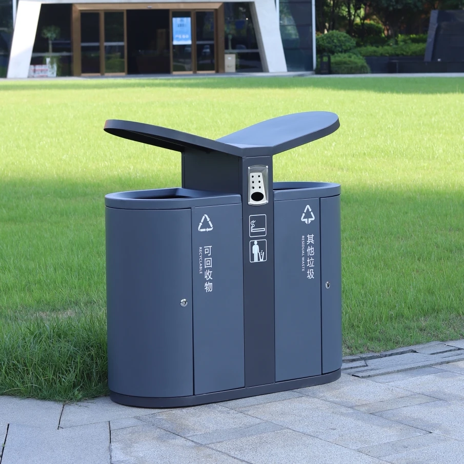 Steel Dual 2 Classified Trash Can Garbage Bins For Sale Buy