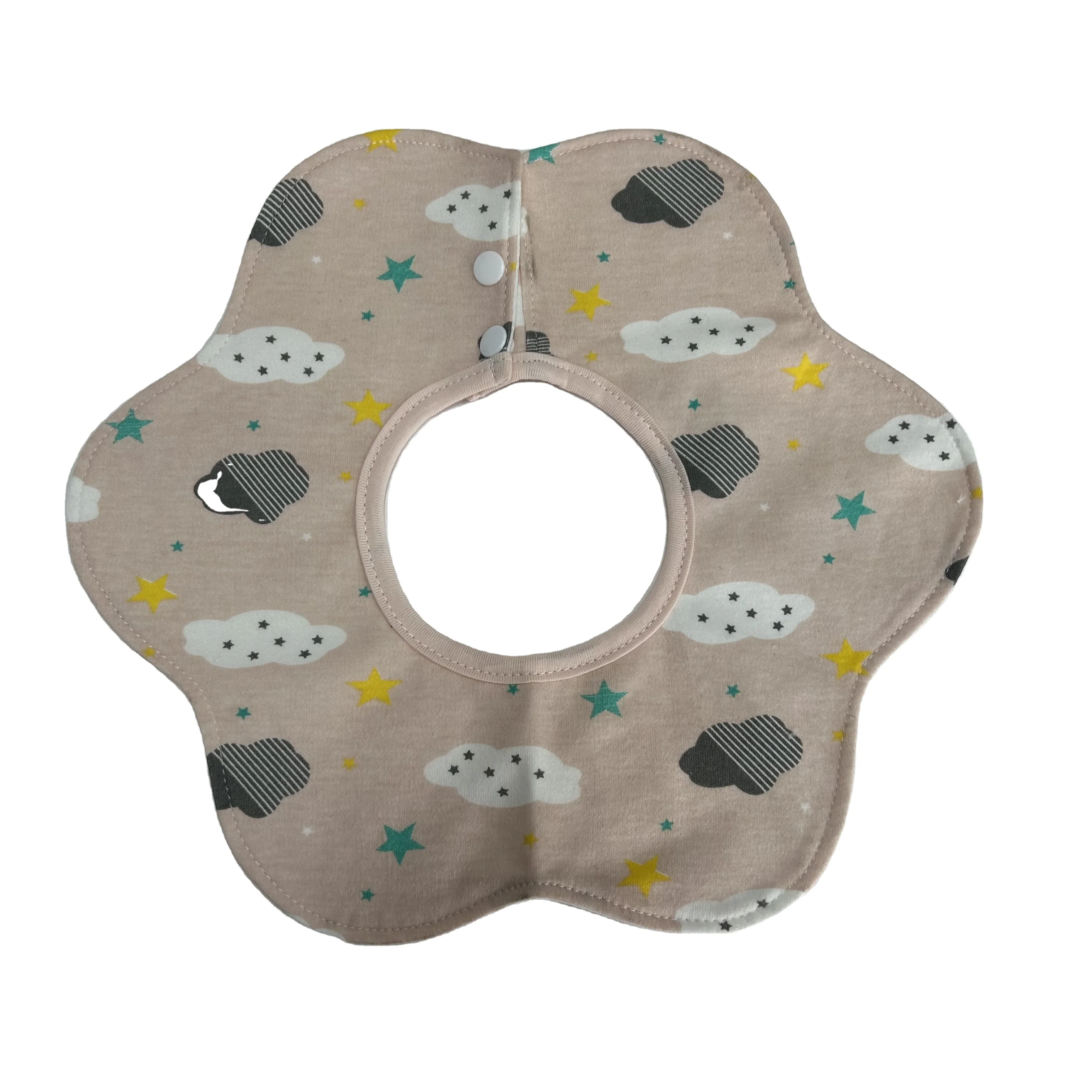 Cotton Snap Fastening Animal Pattern Baby Bib For Drooling And Teething ...