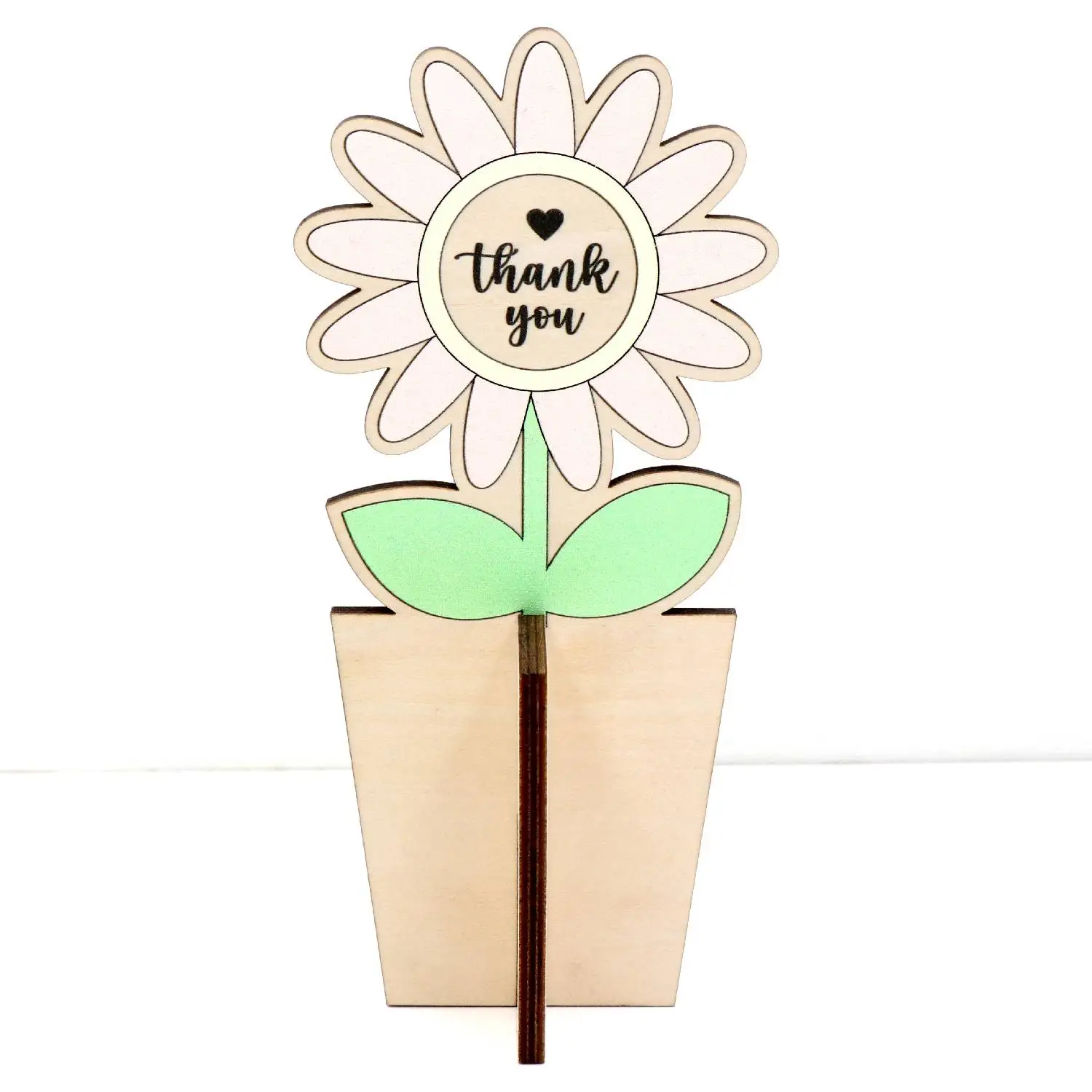 ZSHCH1541 UV Printing Laser Cutting Wood Flowers Teacher's Day Ornaments for Party Use