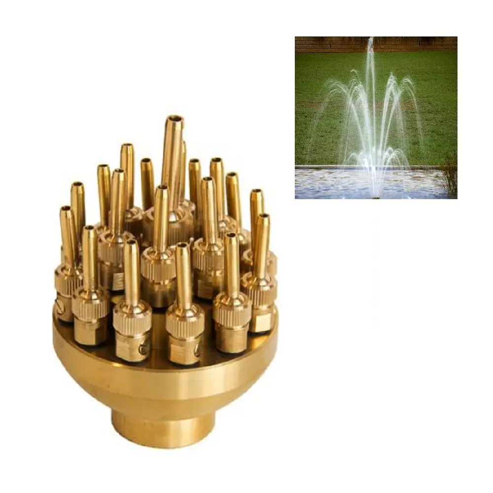 TOPINCN 1in DN25 3 Tier Water Fountain Nozzle Spray Adjustable Pond Sprinkler Head for Garden Waterscape Decor 