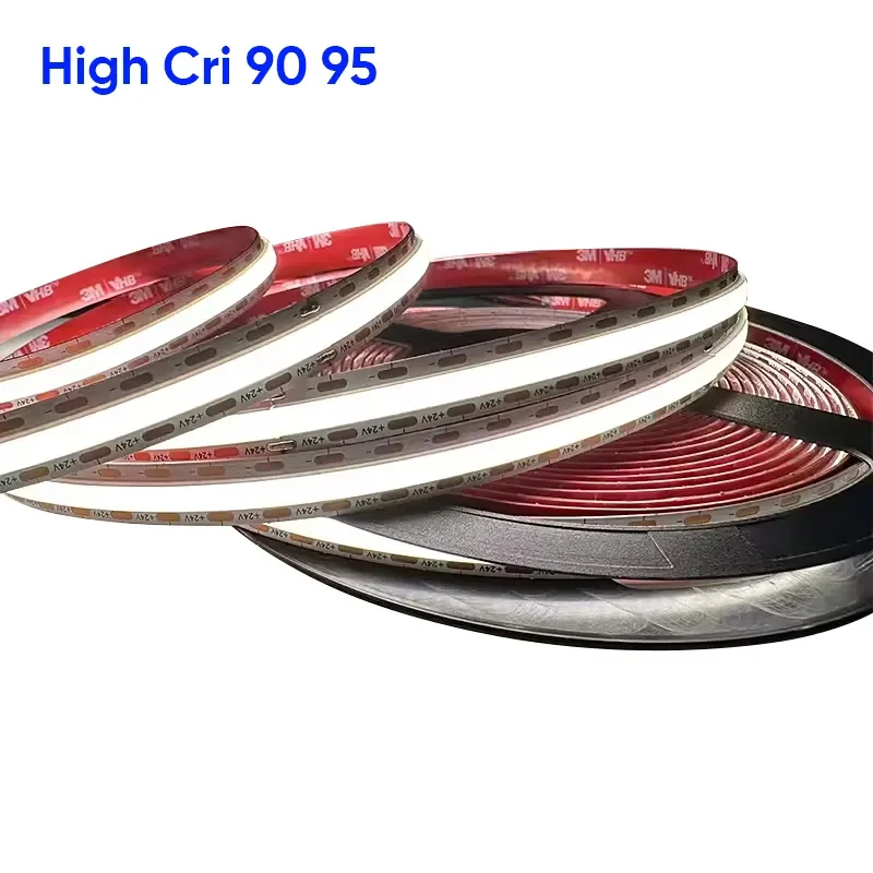 High Efficiency COB Box Dam 528leds High Cri 90 95 2700K 3000K 4000K 6000K CCT 12V 24V Box Dam Cob Led Tape Strip Light Stripe