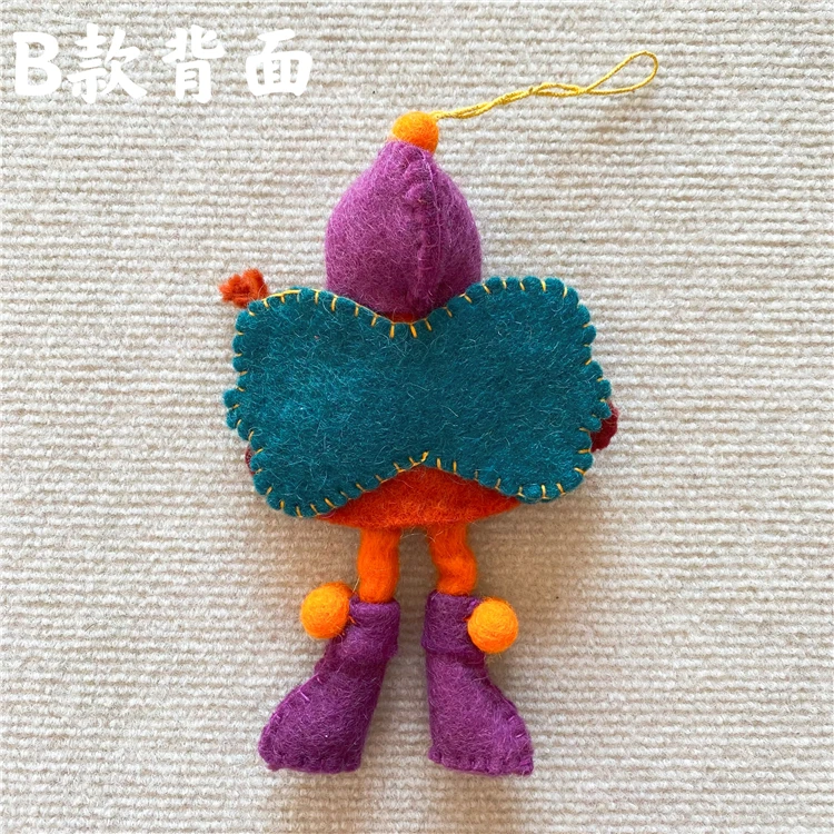 20CM Handmade Handing Wool Felt Rainbow Xmas Fairy Doll Friends for Christmas Ornaments