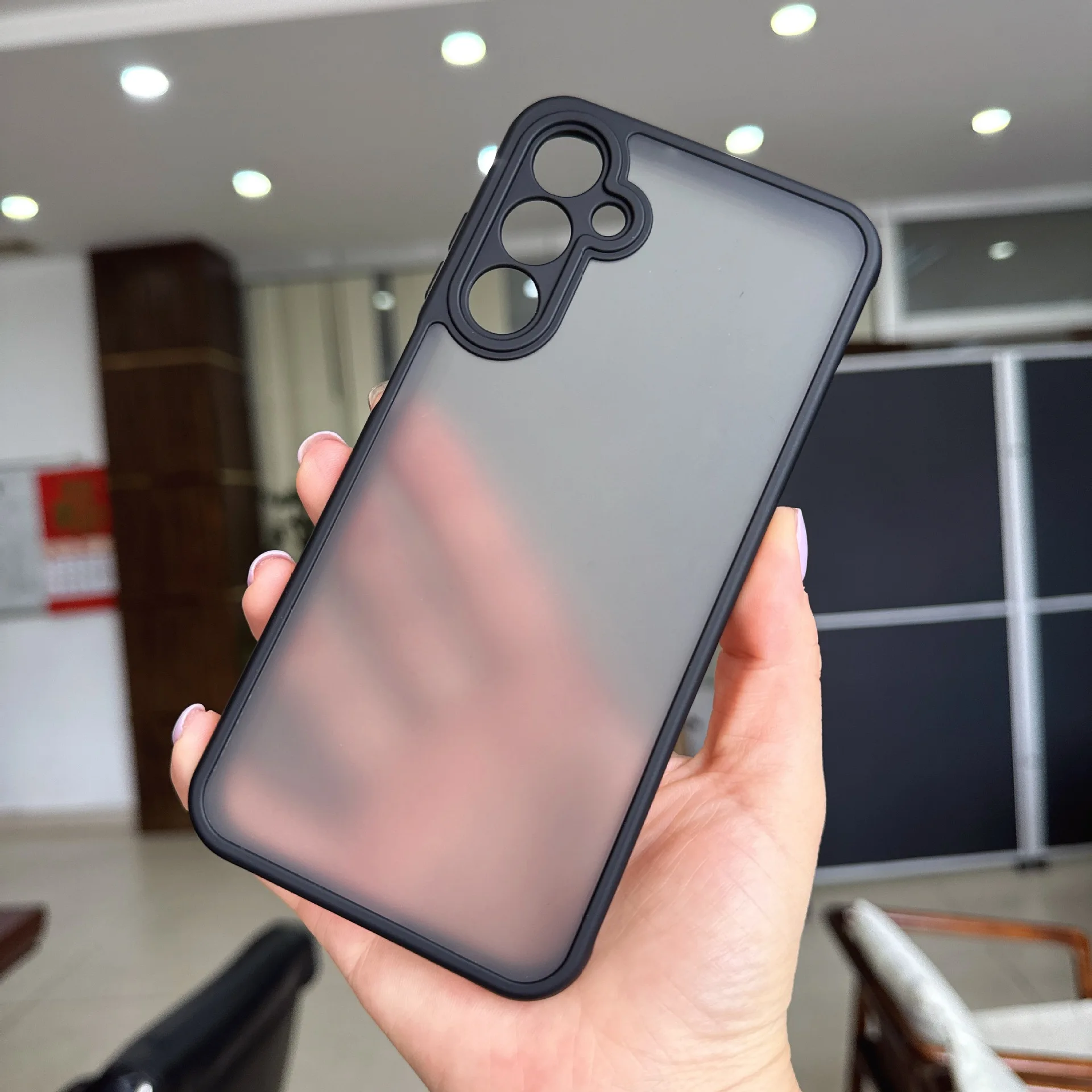 Étuis téléphoniques magnétiques transparents givrés pour Samsung Galaxy A27 A37 A57 A06, coque arrière simple avec logo personnalisé Sjk1114