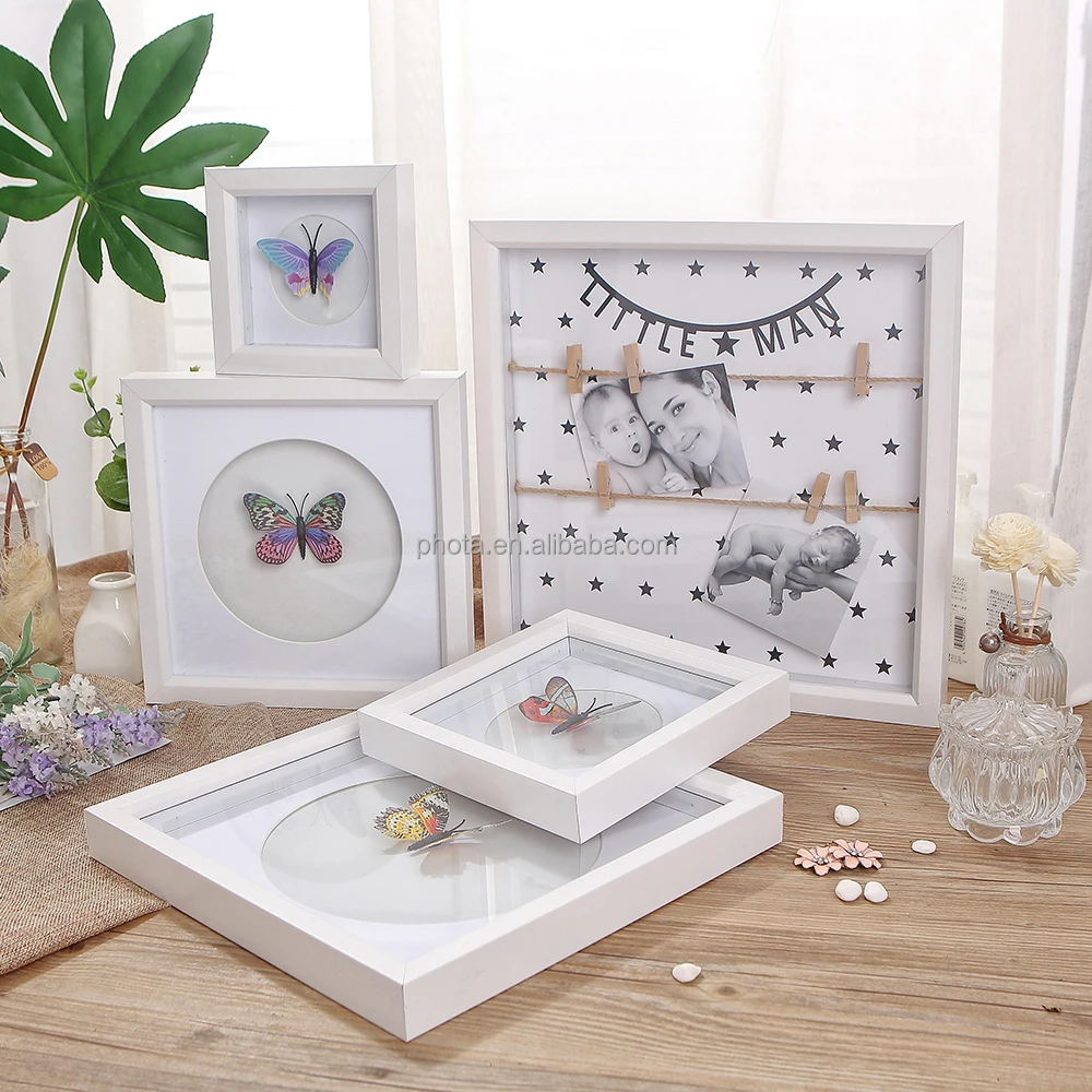 Phota 3d Shadow Box Picture Frame Wood With Soft Linen Back Composite