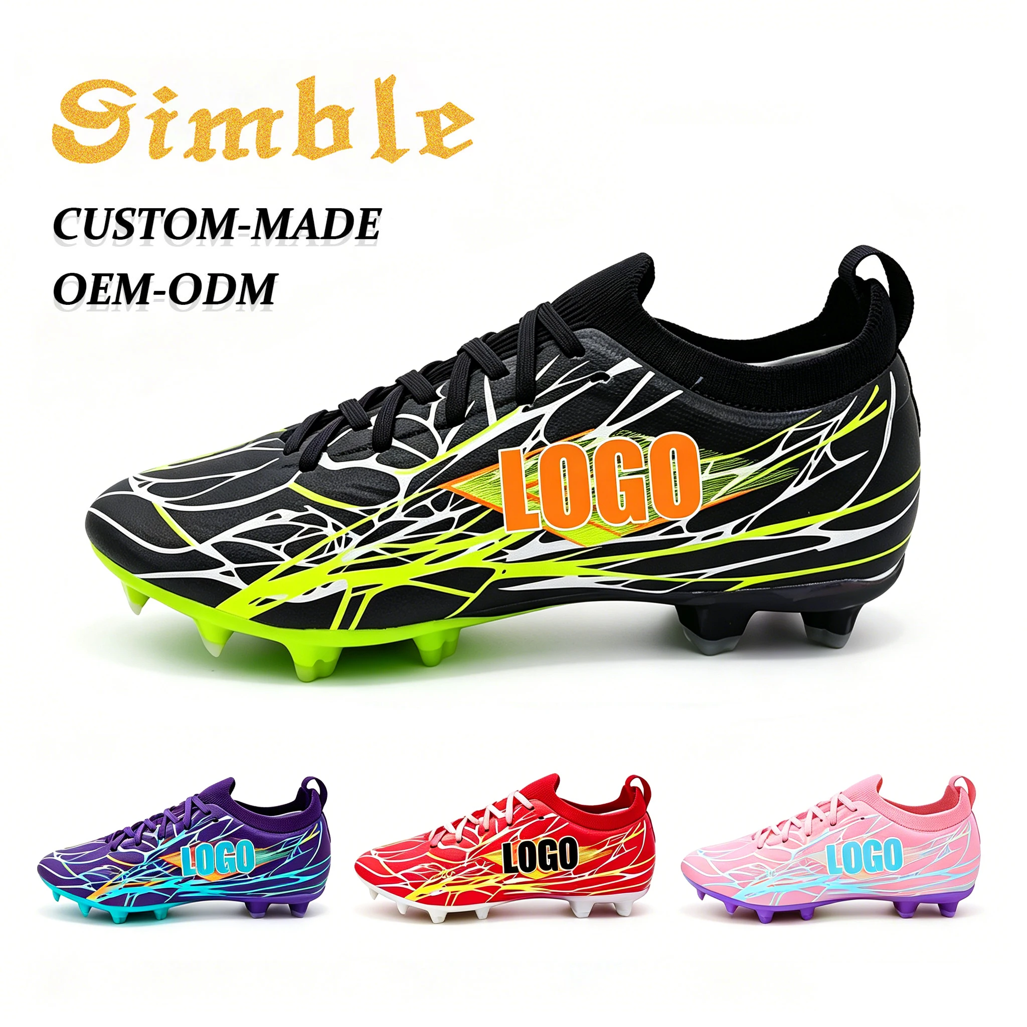 Customized Fashion Men Football Boots Non-slip FG/AG Botines Futbol Custom Soccer Training Shoes
