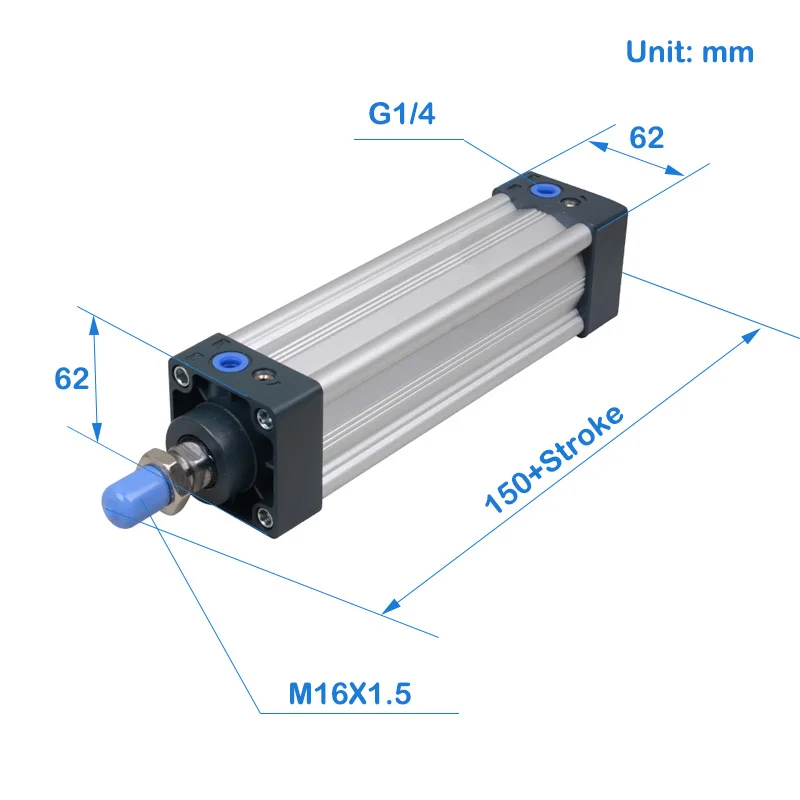 Su50 Series Bore 50mm Stroke 25-1000mm Standard Double Action Piton ...