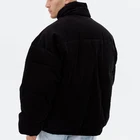 Coat Black Cord High Neck Winter Custom Logo Oversized Corduroy Puffer Jacket Men's Down Coat