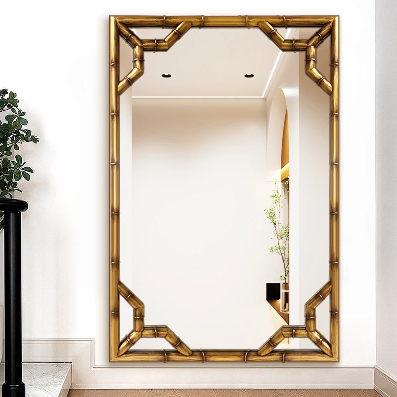 Minimalistic Wall Mirror Abstract Golden Classical Large Decorative Mirror