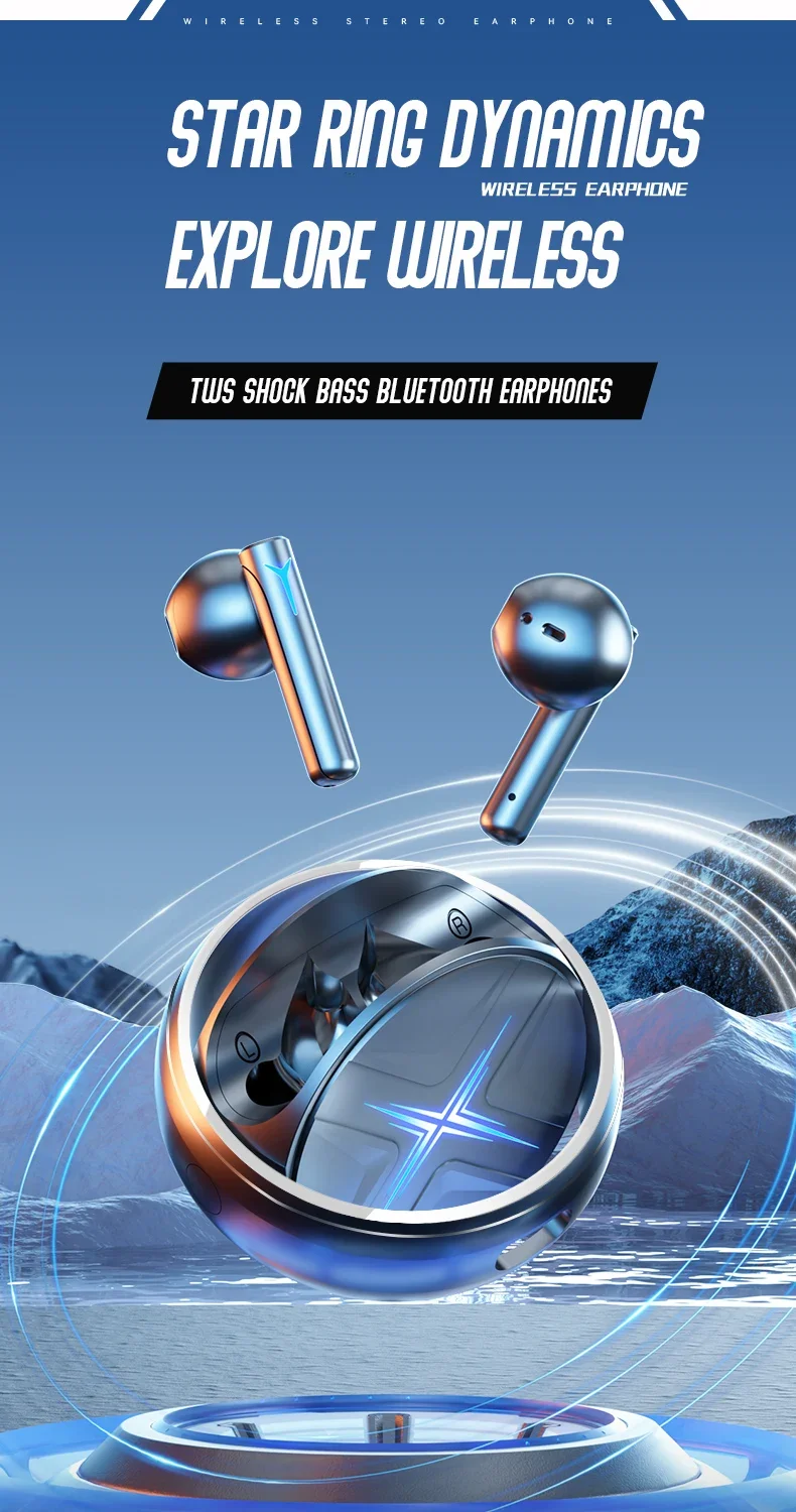 SP31 New Private Model Star Ring Metal Aluminum Alloy BT Headset TWS Earphones & Headphones Noise Reduction In-Ear Rotation