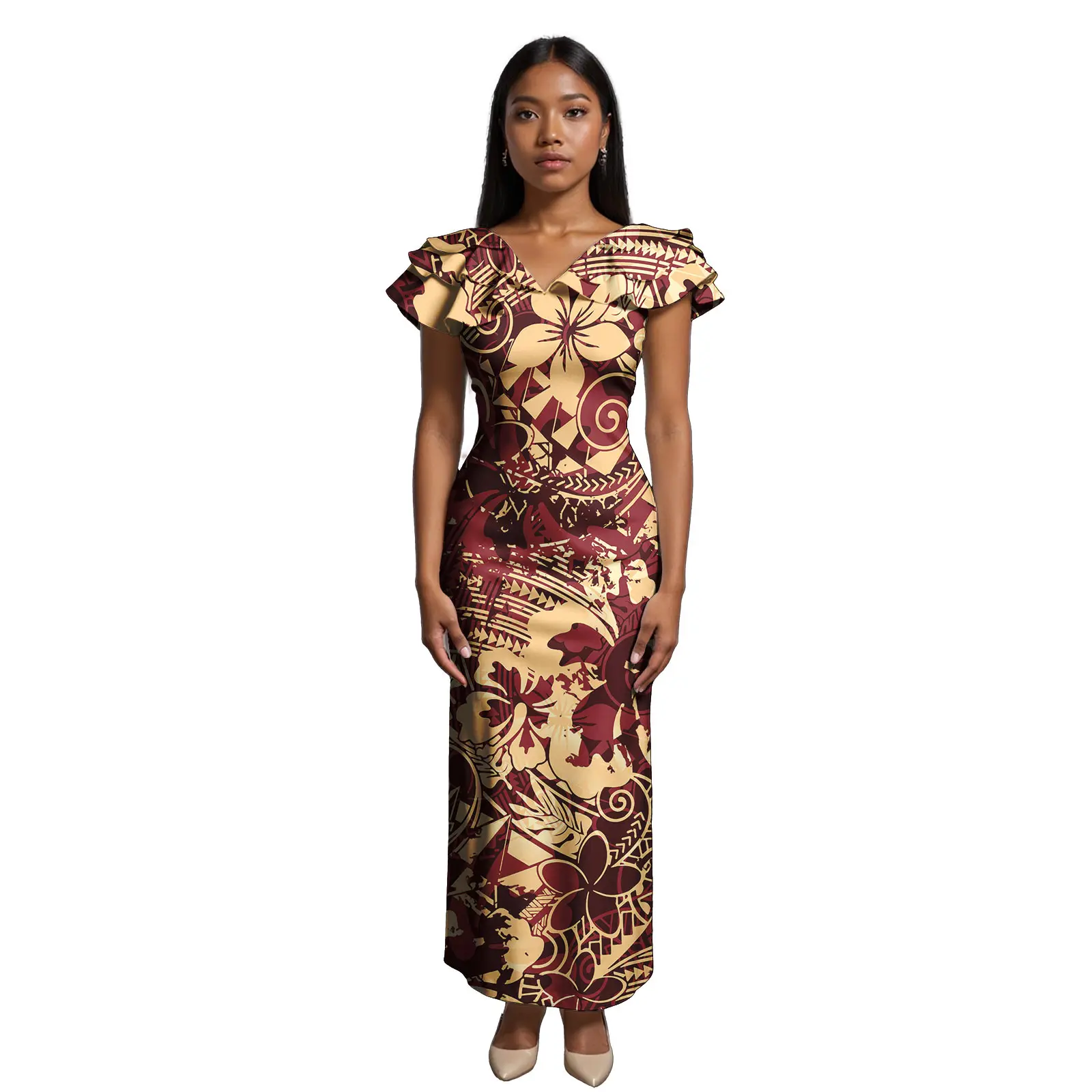 tribal party dress KRISP Women's Aztec Print Knot Front Dress in Coral