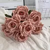 upgraded version-7-head embossed cappuccino bouquet-light brown
