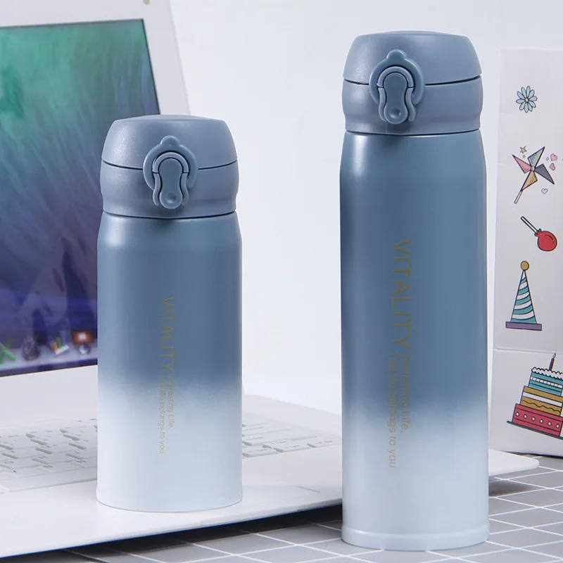 Cute Vacuum Flask in Stock Wholesale Wide Mouth Double Wall Insulated  Stainless Steel Water Bottle for Kids
