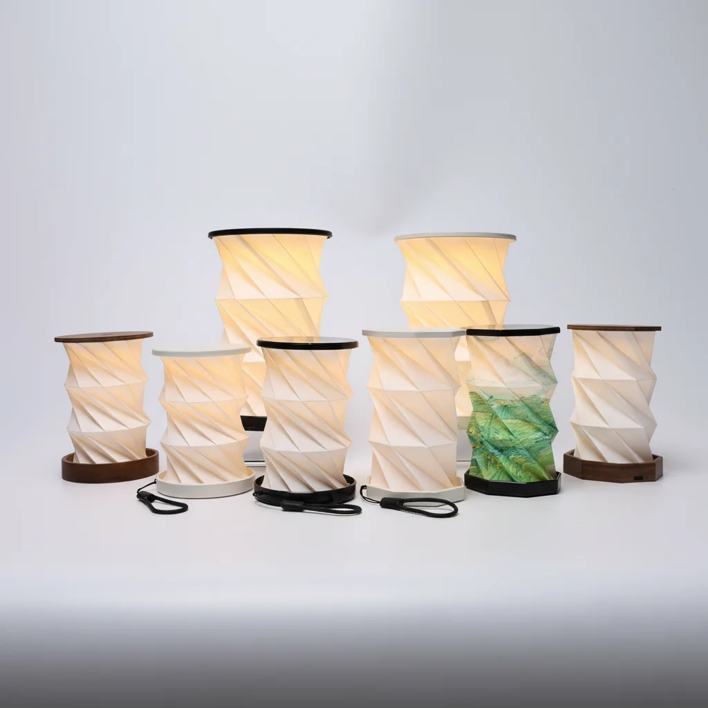 Circular Folding Paper Lamp Rotating Design LED Desk Lamp for Home Decor Reading Gift Cultural Creative Store Art Craft Lighting