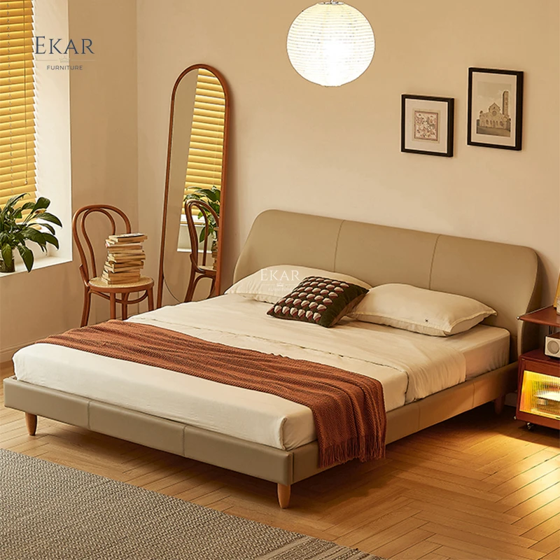 product new design ekar nappa leather half leather interior plank bedroom bed-60