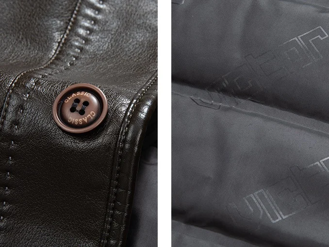 Men's Fleece Lined Leather Jacket - Warm Winter Pu Leather Coat_voghion.com