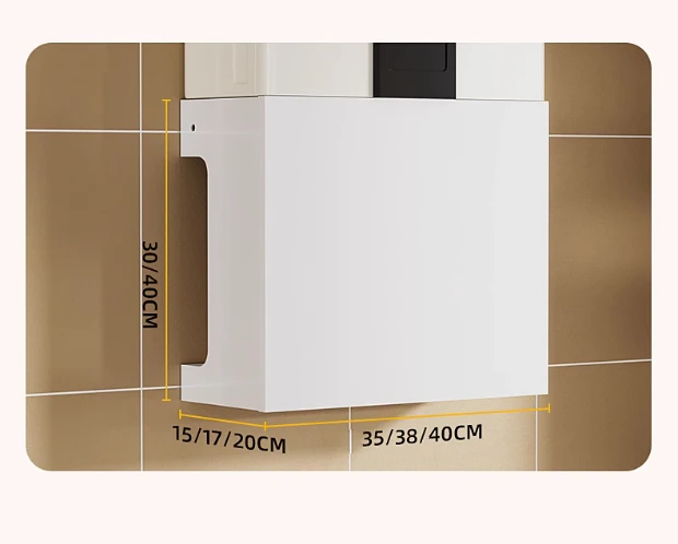 Gas Water Heater Pipe Cover White Kitchen Wall Mounted Decorative Shelf