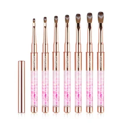 FUUMUUI Liquid Quicksand Metal Handle Pure Kolinsky 3D Nail Art Brush and Crystal Carving Pen Acrylic Nail Brush