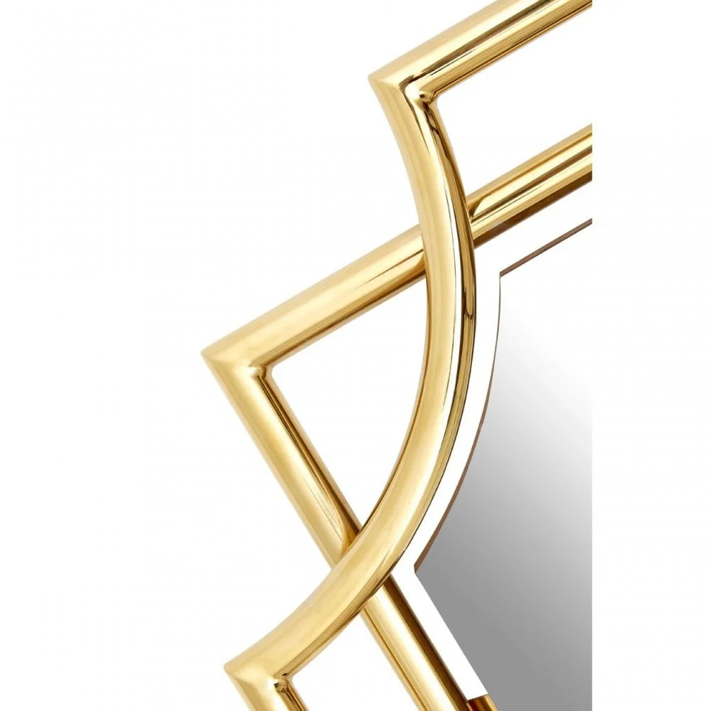 Rectangular Luxury Style Overlapped Design Wall Mirror Stainless Steel Gold Finish Living Room Wall Mirrors for Hotel Home Decor