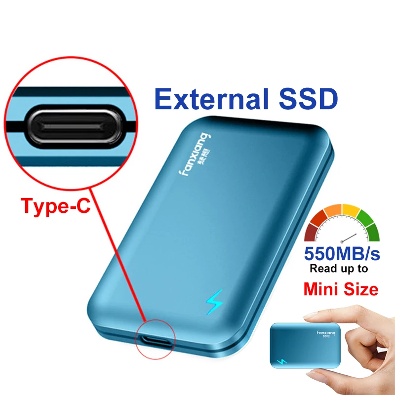 Source External SSD 1TB Portable SSD 250GB Drive 500GB HDD Type-C SSD USB3.1 USB3.0 External Solid State Disk for Laptop PC on