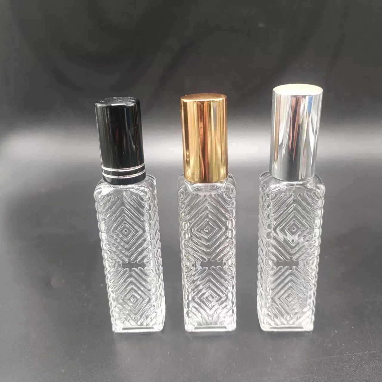 Customized Logo Cosmetic Square Clear Luxury Glass Refillable Perfume