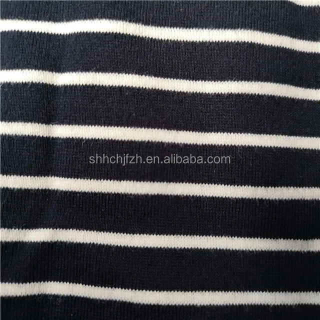 Г/кв. М хлопковая темно-белая полосатая трикотажная