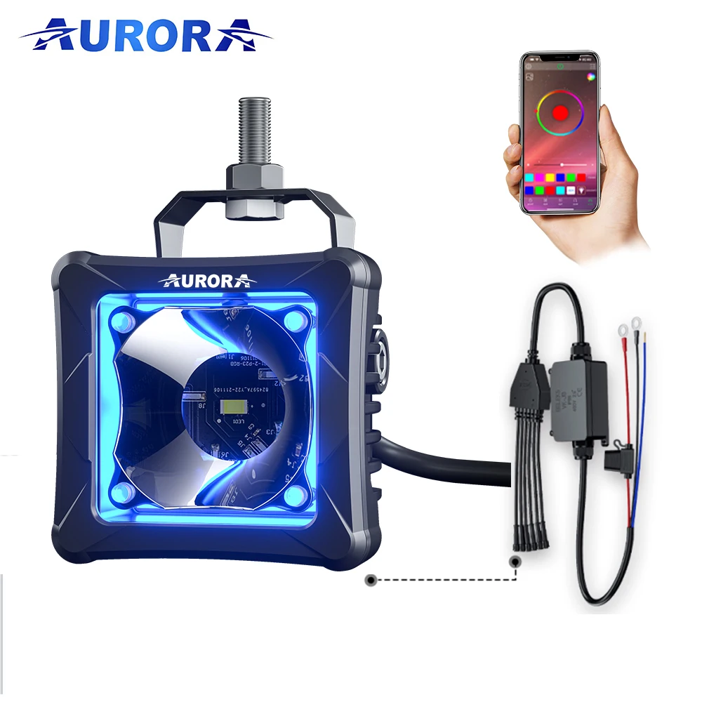 AURORA RGB LED Work Light - Durable 2 3 Inch Car Flood Light