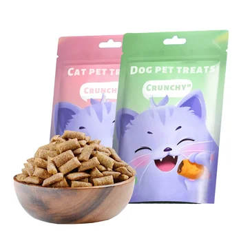 Customized printing zipper eight-side sealing cat food pet feed snack 100%  Natural Raw Chicken Flavors All Age Pet Cat Dry Food