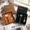 Black-pen-watch-bracelet-keychain-ring x2-exquisite gift box