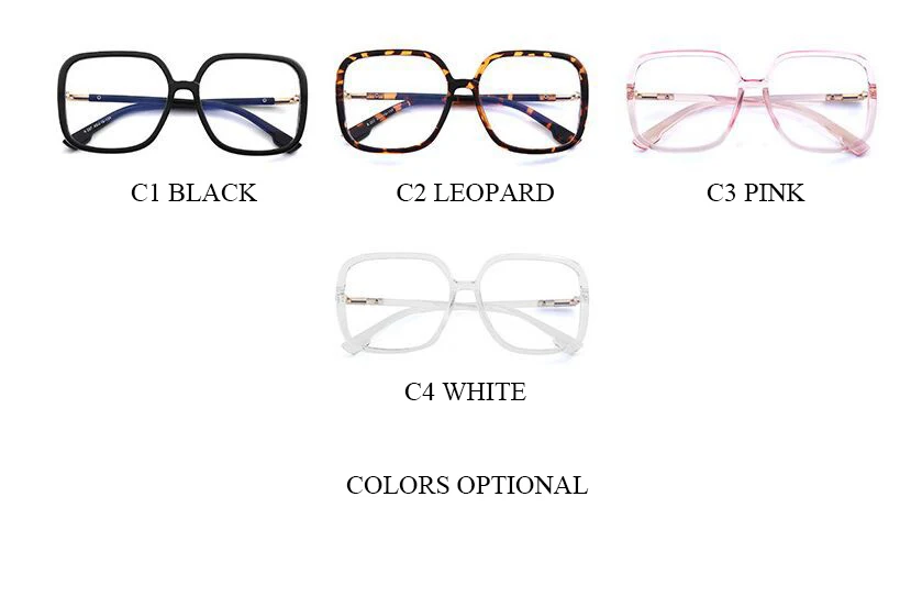 2023 New Oversized PC Frame Anti Blue Light Blocking Glasses for Adult