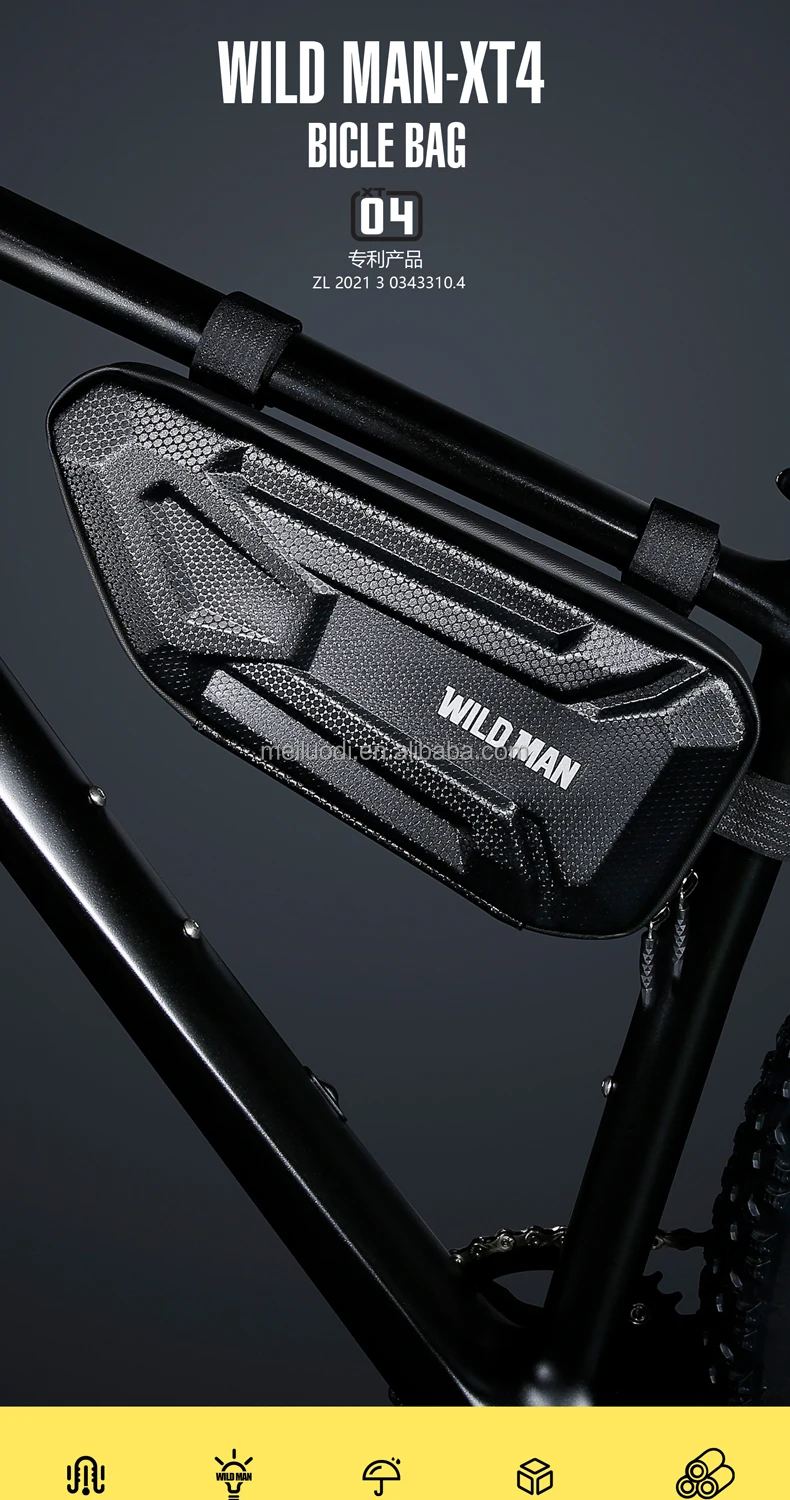 Wild Man Xt4 1.5l Waterproof Mountain Road Bike Top Tube Cycling Pouch Bicycle Triangle Frame