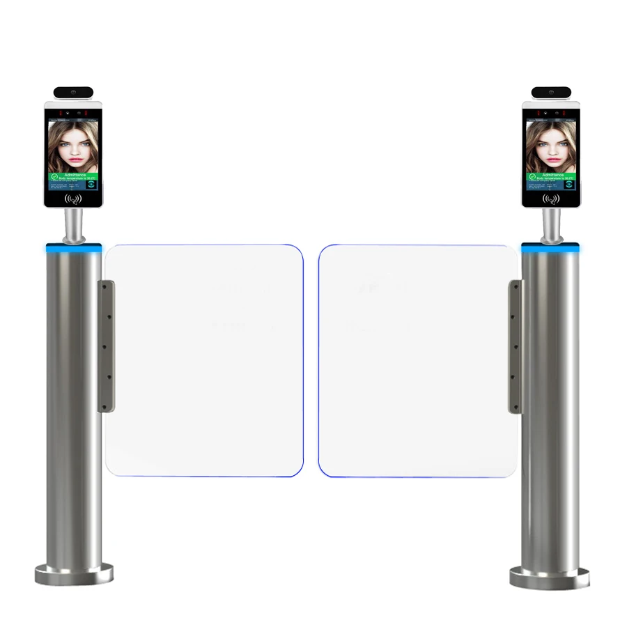 Security System Self Closing Fast lane Swing Barrier Cylindrical Speed Gate for Building