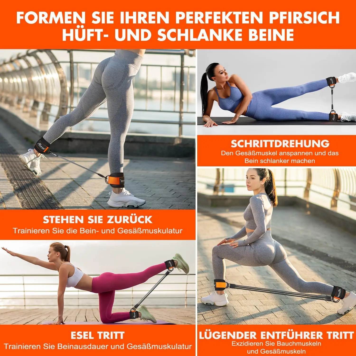 odm ankle resistance bands with cuffs glutes workout home  gym workout equipment legs resistance bands for kickbacks-8