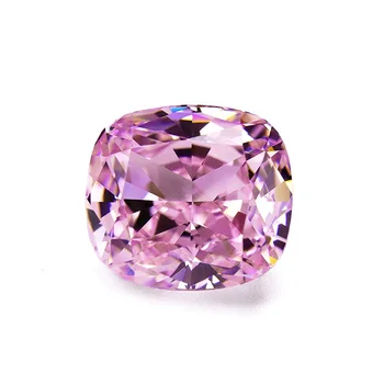 6*7-10*14mm light-pink cz price 5A+ loose cz diamond gemstones Crushed ice cut cushion shape cubic zirconia stones