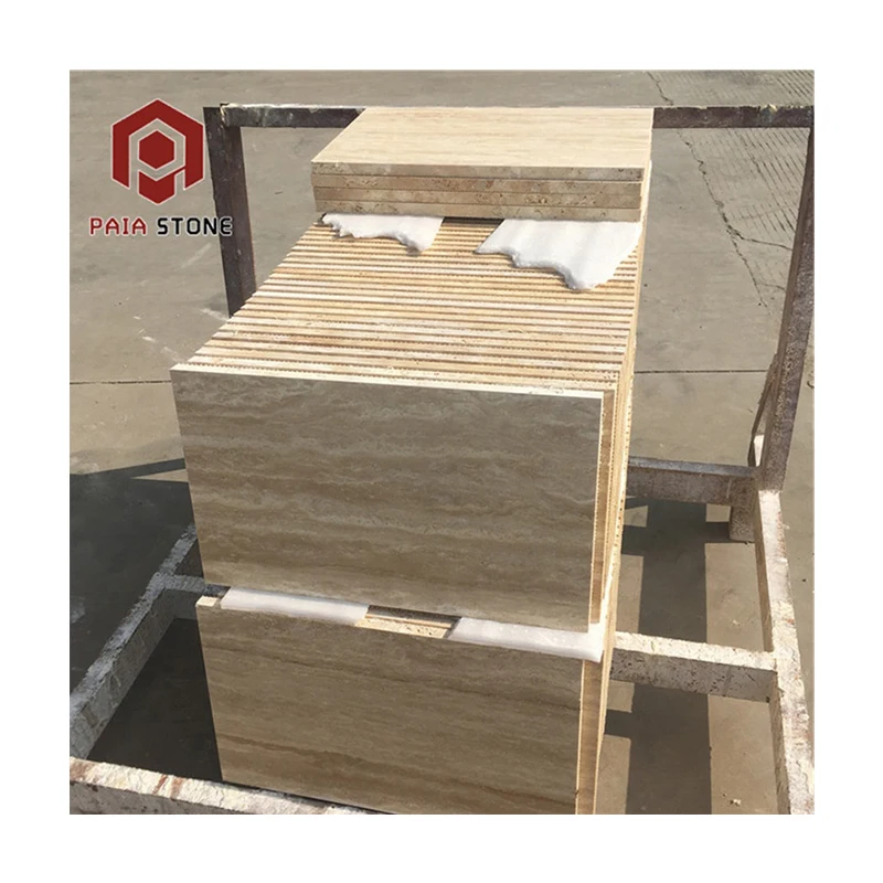 Custom Italian Beige Travertine 24x24 Tiles Modern Design Marble Stone Slab Floor Tile for Hotel Polished Surface
