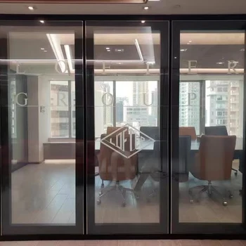 Modern Design Heavy-Duty Aluminum Alloy Folding Sliding Door Office Partition with Balcony Glass Sliding Door