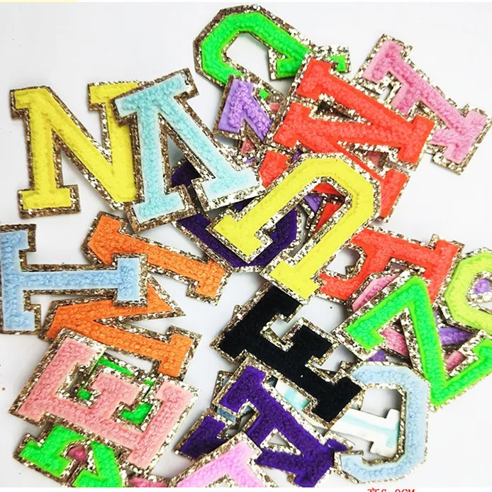 Shenglan 2021 New Camouflage Chenille Patches Fashion A-z Alphabet Iron ...