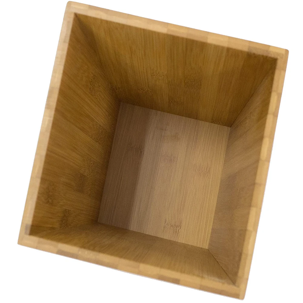 Bamboo Bathroom Garbage Can Wooden Trash Bin Recycling Waste Bins For